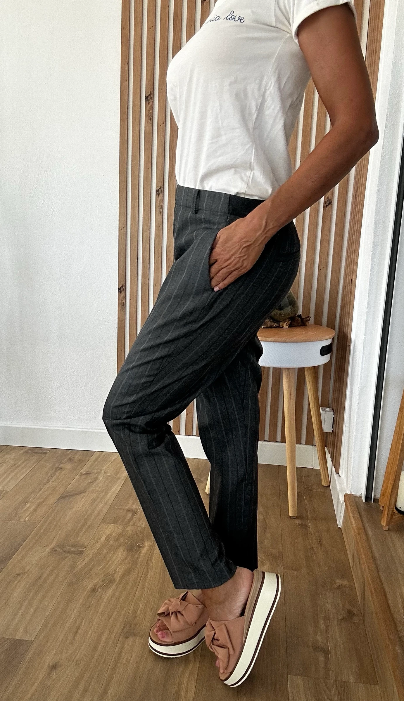 Uniqlo Women's Striped Tailored Trousers Size L – photo 2
